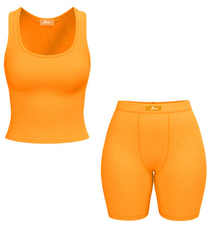 YELLOW-ORANGE SHORTS + TANK